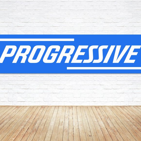 PROGRESSIVE Insurance Logo Vinyl Banner 6ft. Sign Coverage Broker Office Signage - Picture 1 of 5